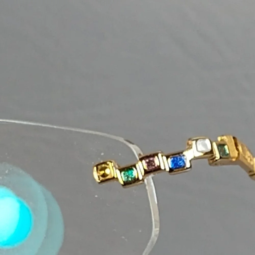 Vintage 90s Cazal Gold Rimless Hexagon Eyeglass Frames MOD. 424 COL. 971 READ